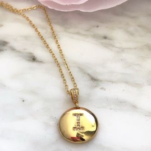 Initial Necklace / Micro Pave Letter / I